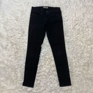 Levis 711 Skinny Black Jeans Womens Size 27x30 Mid Rise Stretch Comfort